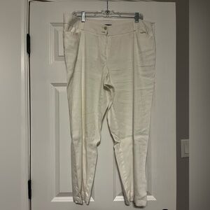 Loft Women’s Marisa White Linen Pants, size 12